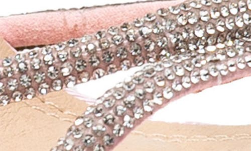 Chase & Chloe Chase And Chloe Rhinestone Ankle Strap Sandal In Pink Fabric