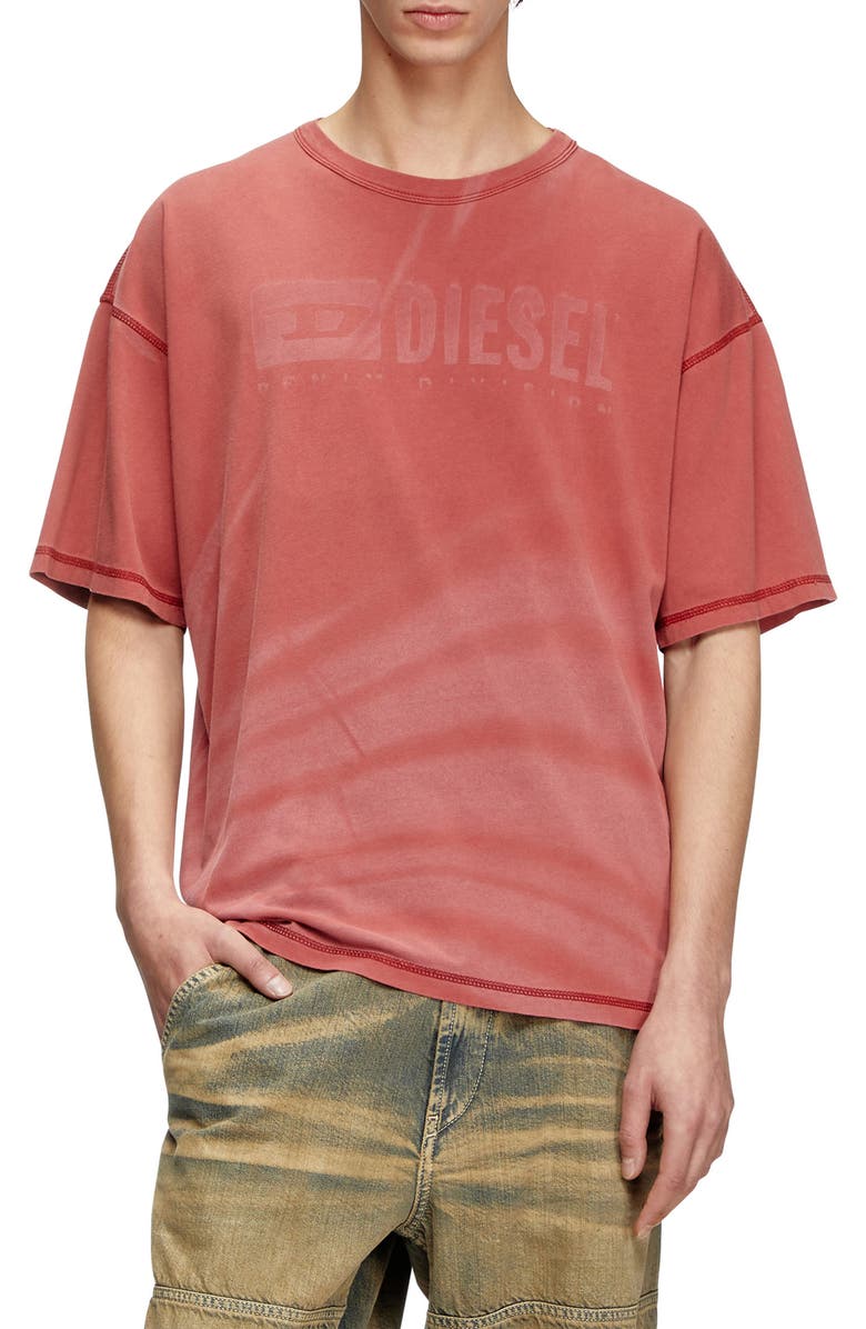 DIESEL<sup>®</sup> T-Adjust-R13 Oversize Graphic T-Shirt, Main, color, Red