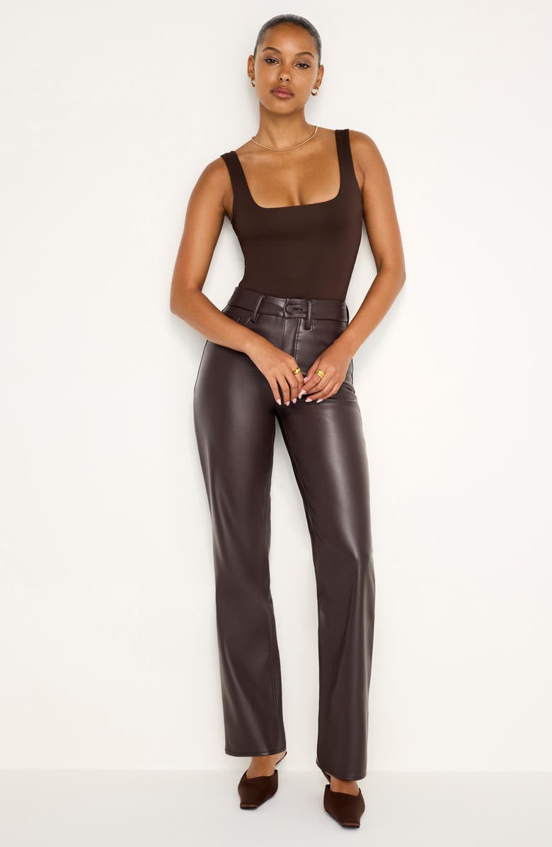 Good American Sculpting Modern Tank Bodysuit, Alternate, color, Bark003