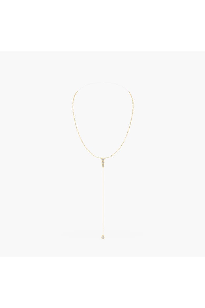 Bezel Lariat Lab Diamond Necklace in 14K, Main, color, Yellow Gold