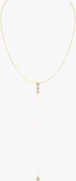 Everlee Bezel Lariat Lab Diamond Necklace in 14K
