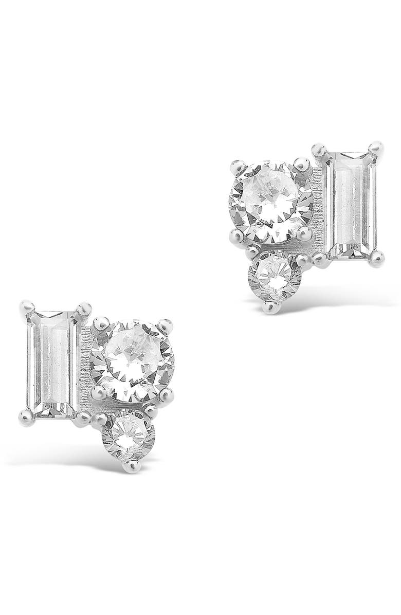 Sterling Forever Cluster Stud Earrings, Main, color, Silver