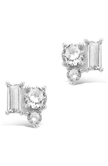 Sterling Forever Cluster Stud Earrings In Silver