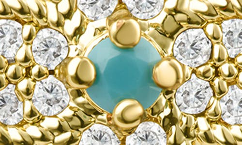 Adornia 14k Gold Plated Turquoise Flower Earrings In Gold/blue