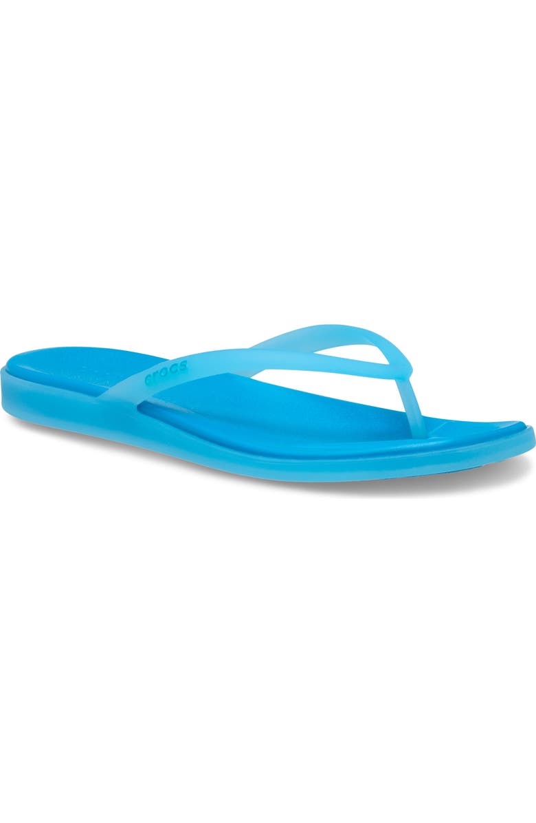 CROCS Miami Frosted Flip Flop, Main, color, Tinted Glass