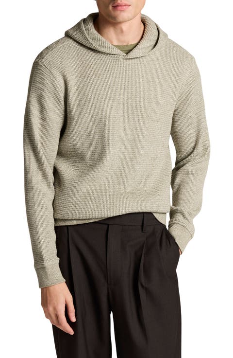 Brushed Waffle Texture Pullover Hoodie