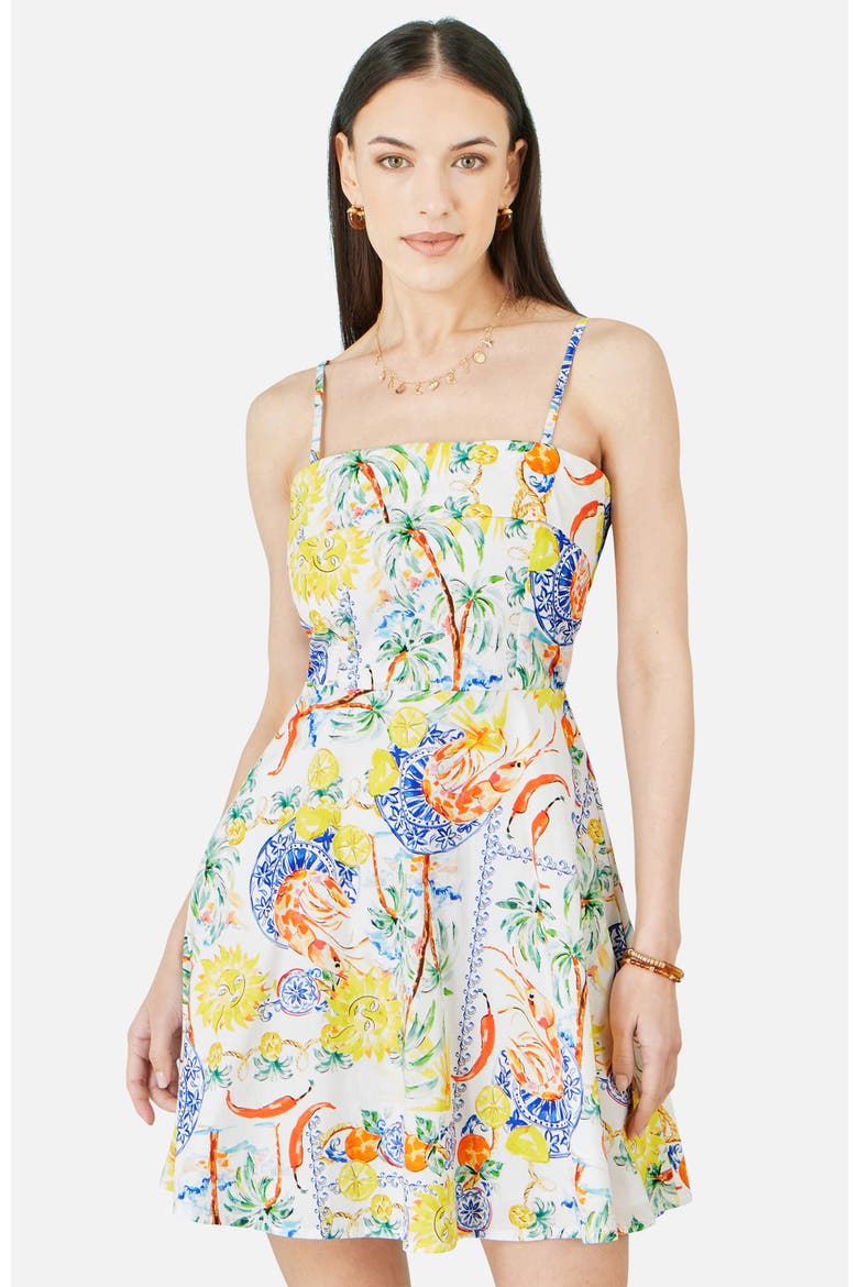 Print Cotton Mini Sun Dress, Main, color, Multi