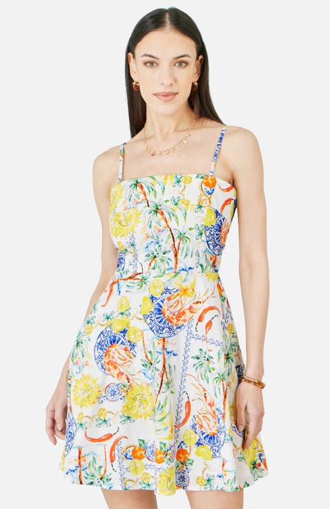 Print Cotton Mini Sun Dress