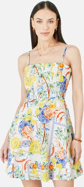 Yumi Print Cotton Mini Sun Dress