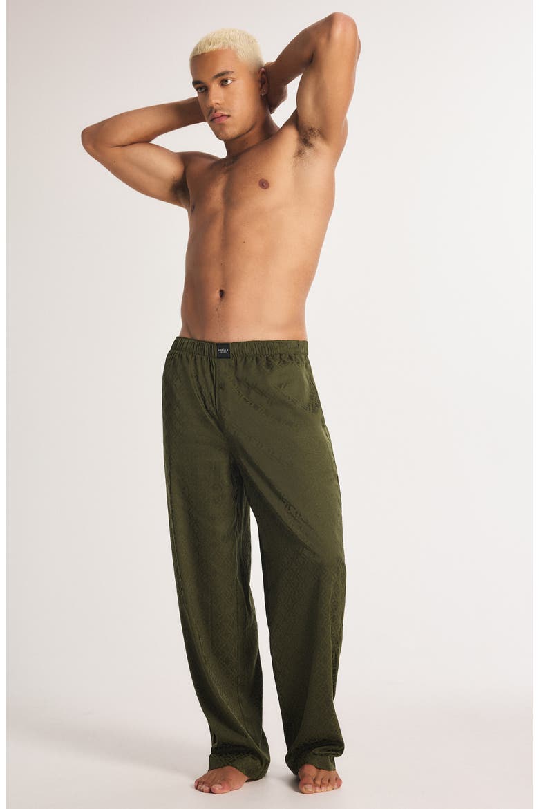 Savage X Satin Jacquard Sleep Pants, Alternate, color, CAMO GREEN X HATCH JACQUARD