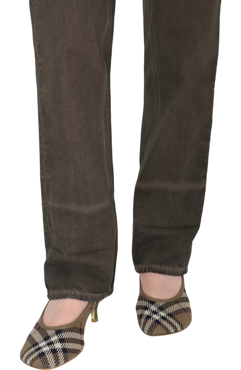 Burberry Check Knit Baby Low Pumps, Alternate, color,