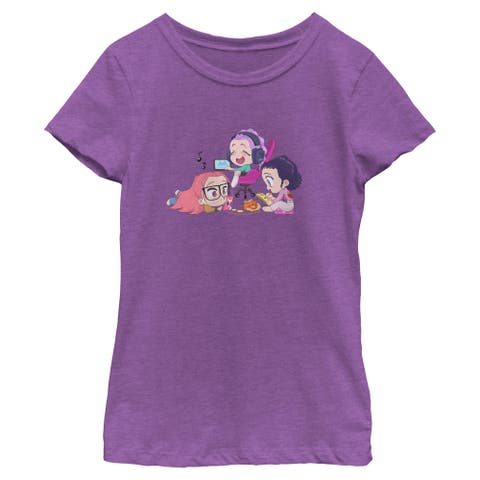 Girl's KPop Demon Hunters Chibi Girls Playing  Graphic T-Shirt