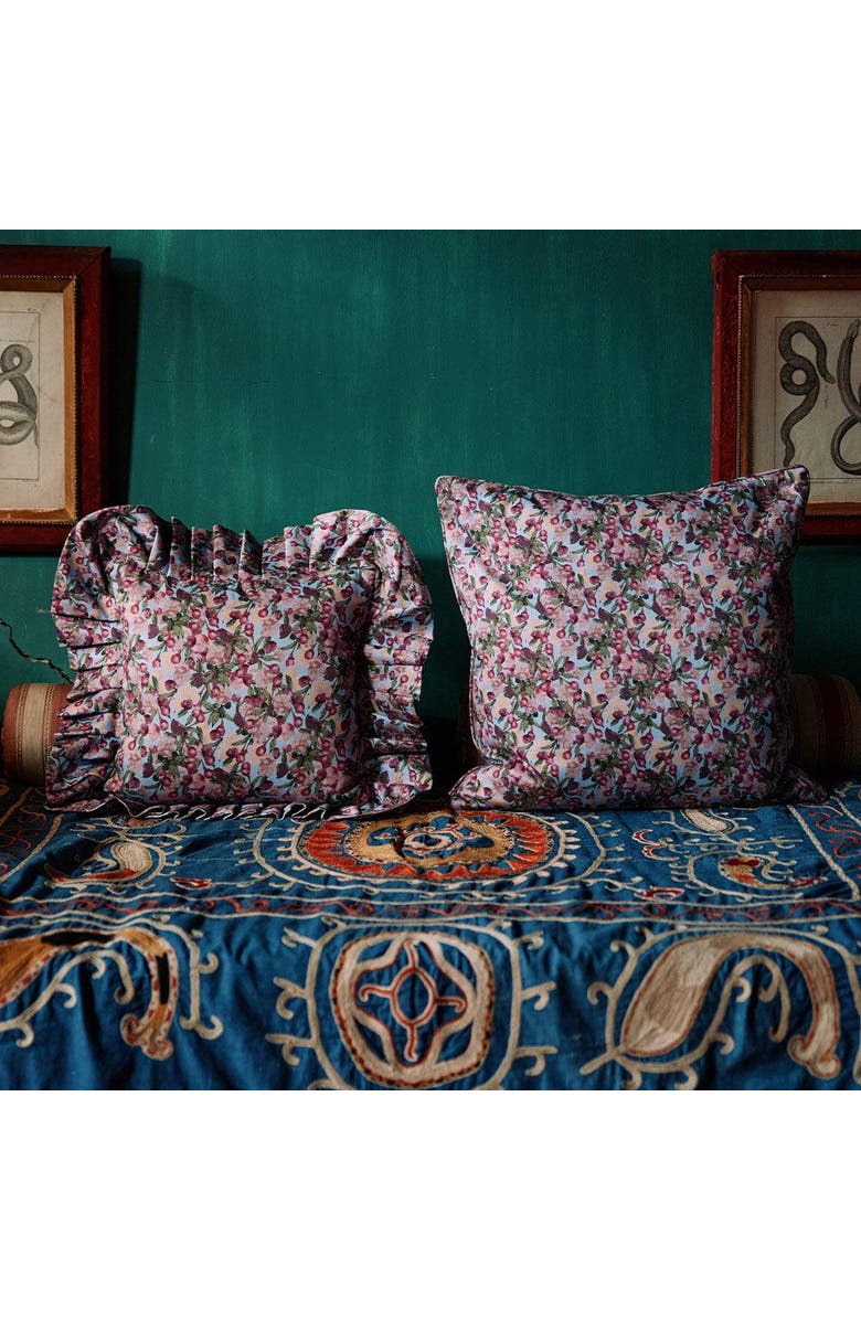 Sophie Williamson Design Ruffled Pillow Cover Romance - Cover Only, Alternate, color, Blue