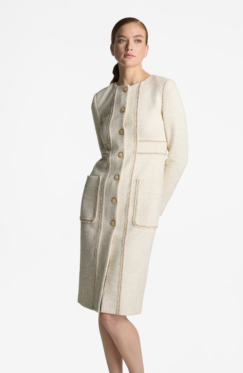 St. John Collection Chain Trim Longline Jacket, Alternate, color,