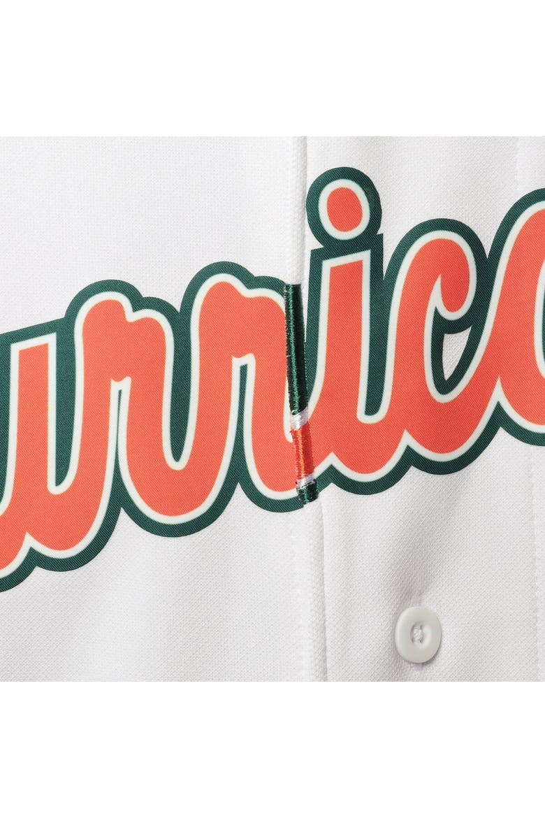 Men's adidas White Miami Hurricanes Replica Baseball Jersey, Alternate, color, White