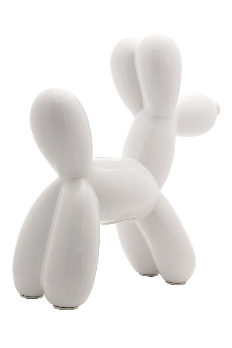 Interior Illusions Plus White Balloon Dog Bank, Alternate, color, WHITE