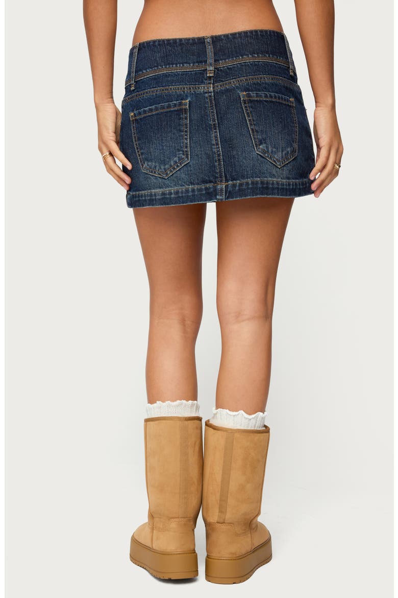 Fatama Denim Miniskirt, Alternate, color, DARK-BLUE