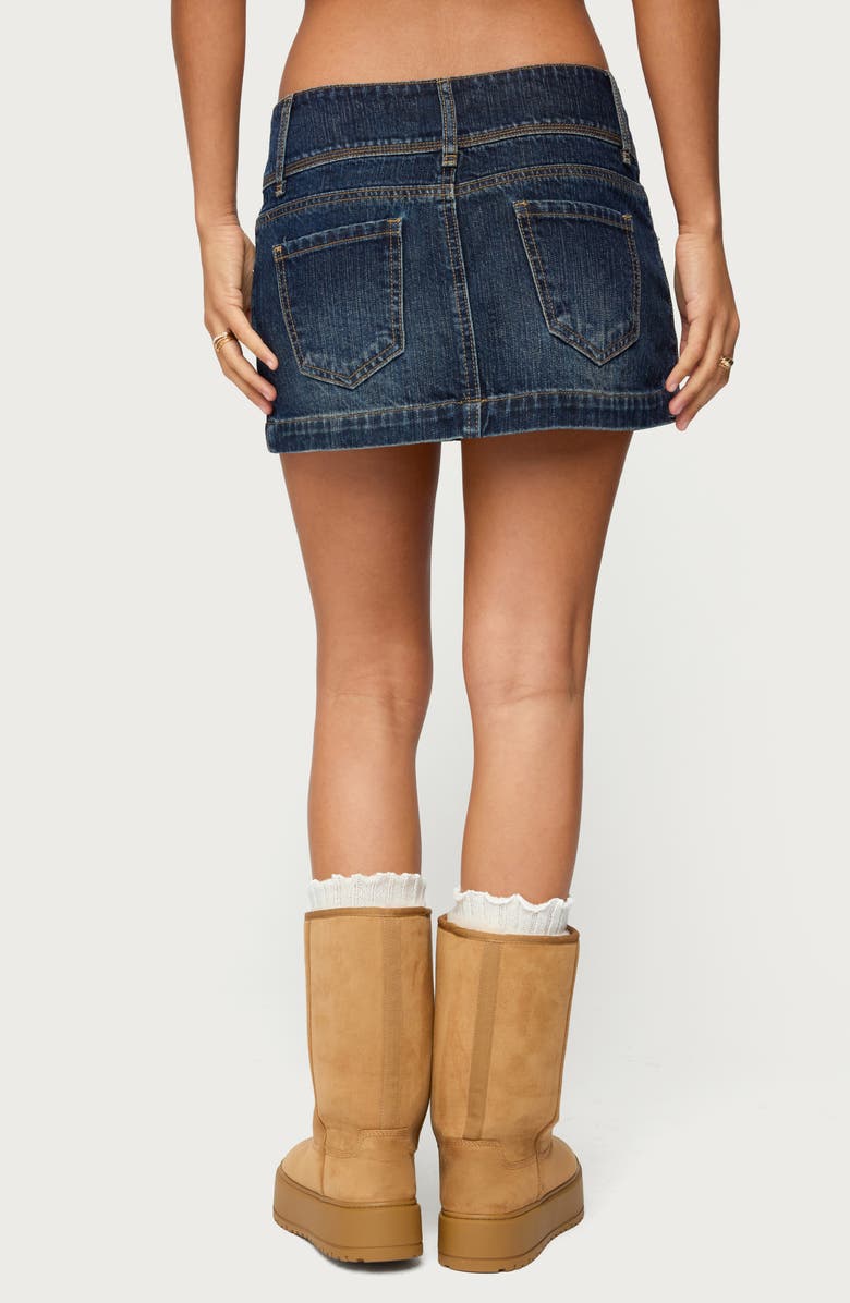 EDIKTED Fatama Denim Miniskirt, Alternate, color, 