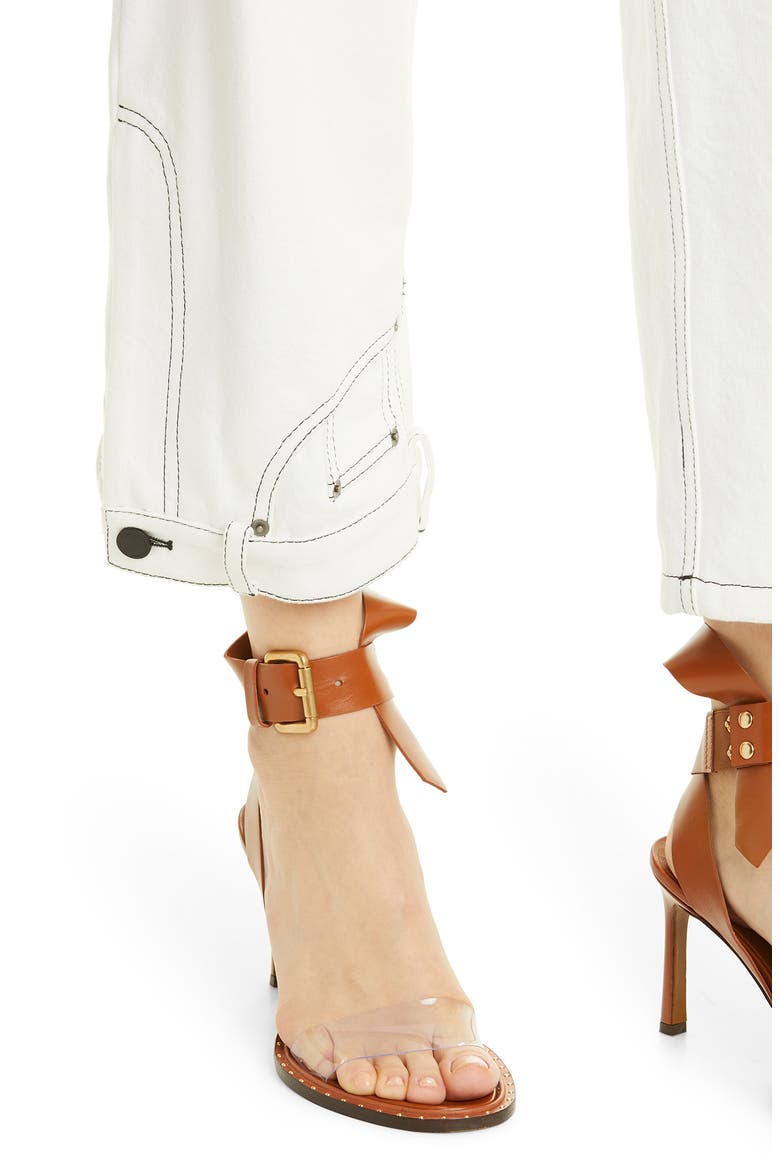 High Waist Crop Wide Leg Jeans, Alternate, color, WHITE