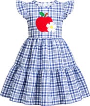 Mia Belle Girls Apple of My Class Gingham Dress