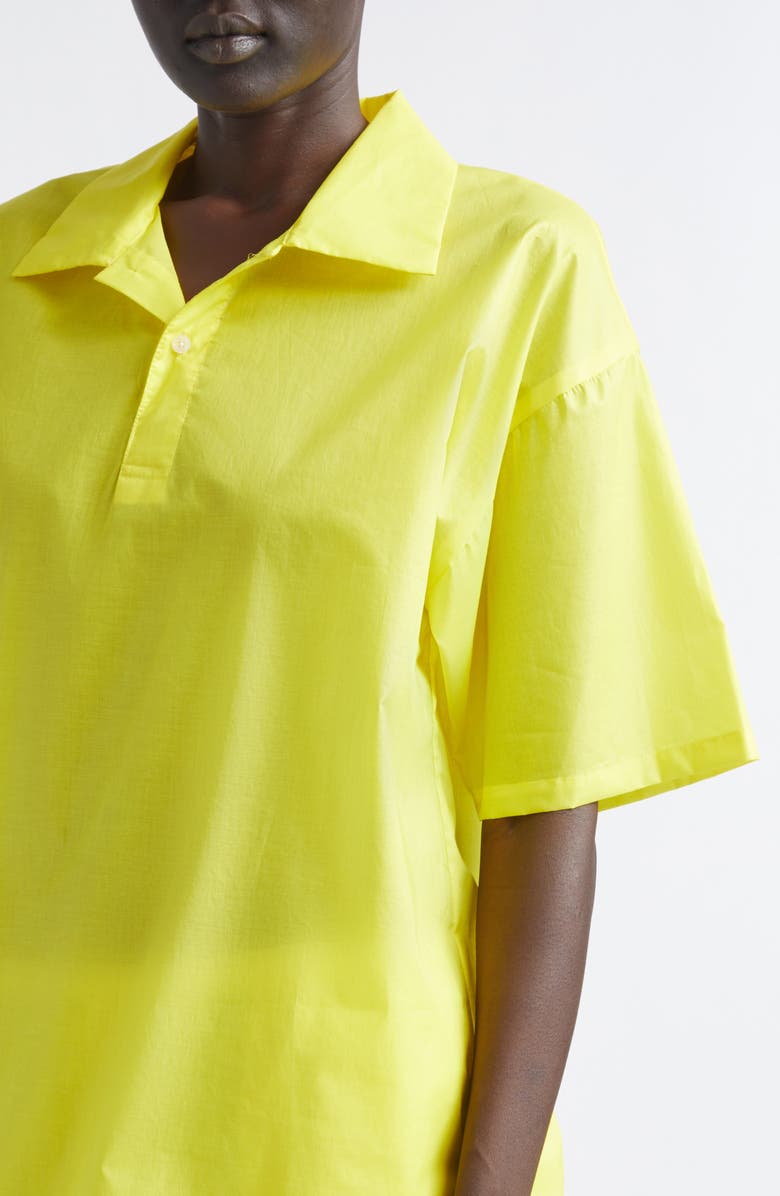COMING OF AGE Oversize Cotton Polo Top, Alternate, color, Sunshine Cotton