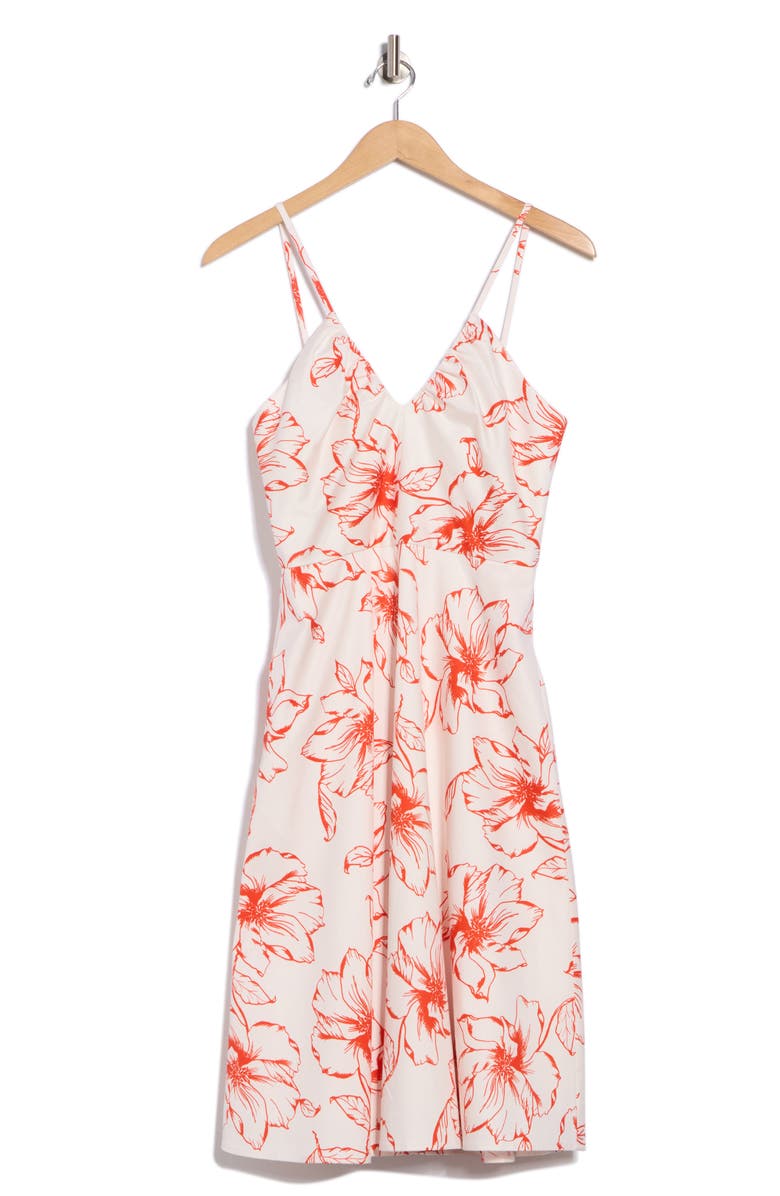 Hutch Teyana Minidress, Alternate, color, White/ Red Crosshatch Floral