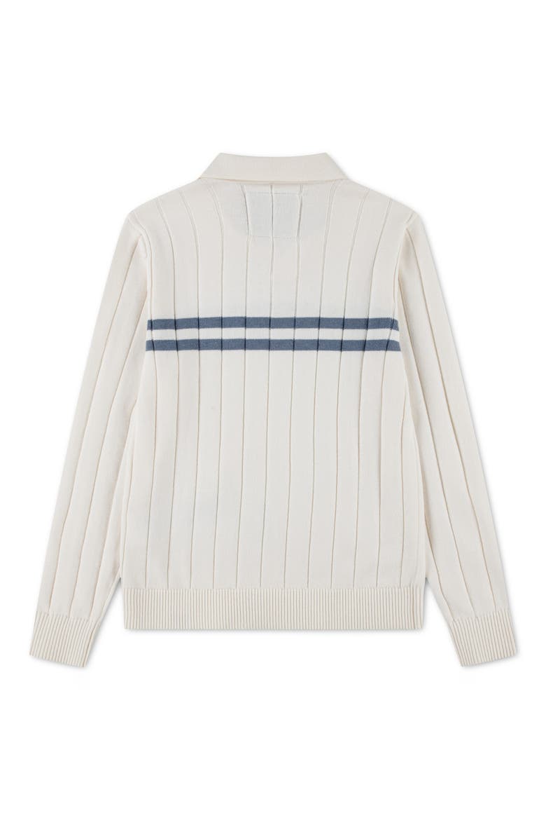 Kids' Johnny Collar Stripe Sweater, Alternate, color, JET STREAM