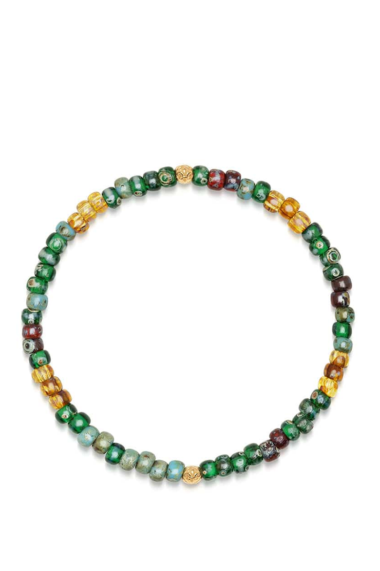 Miyuki Beaded Wristband, Main, color, Green Japanese