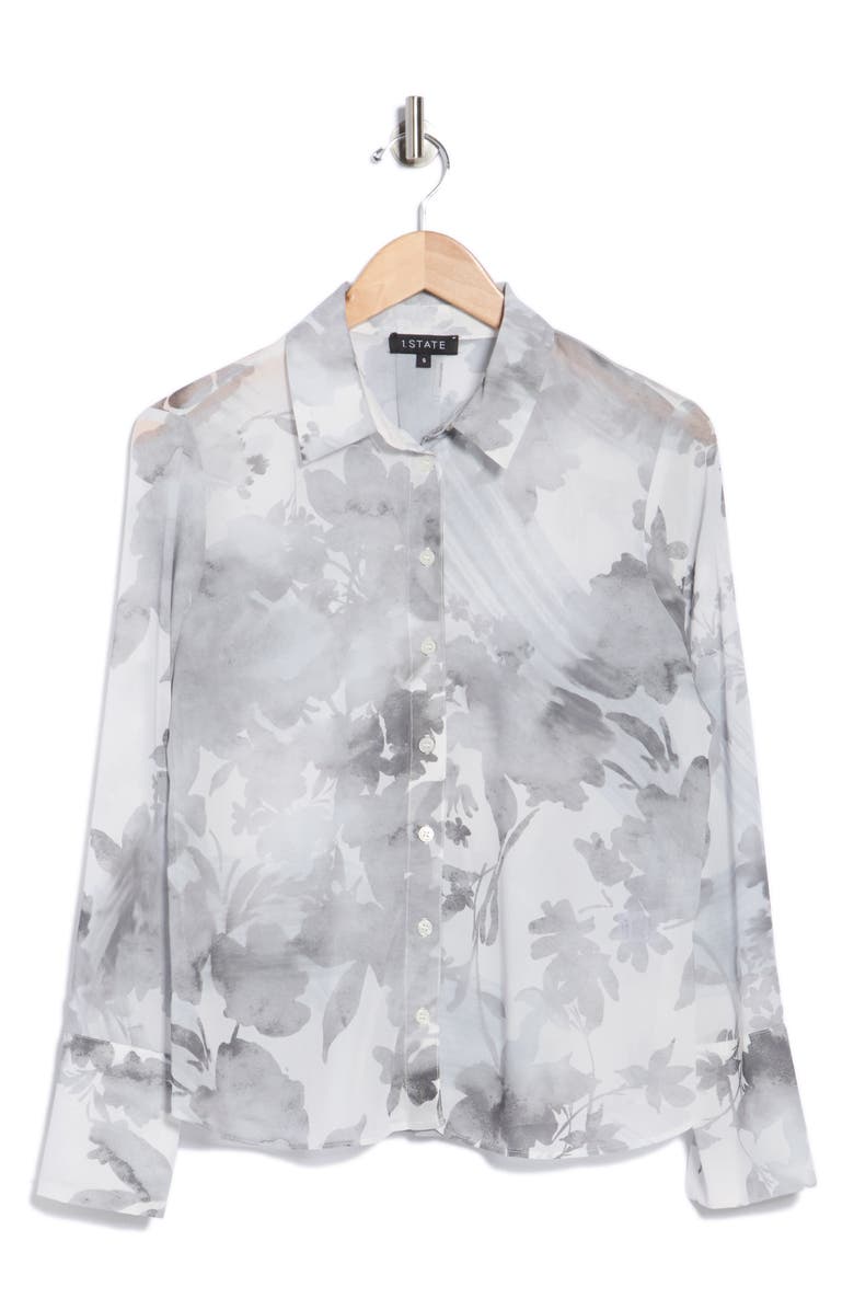 1.STATE Floral Button-Up Shirt, Alternate, color, Gray Dawn
