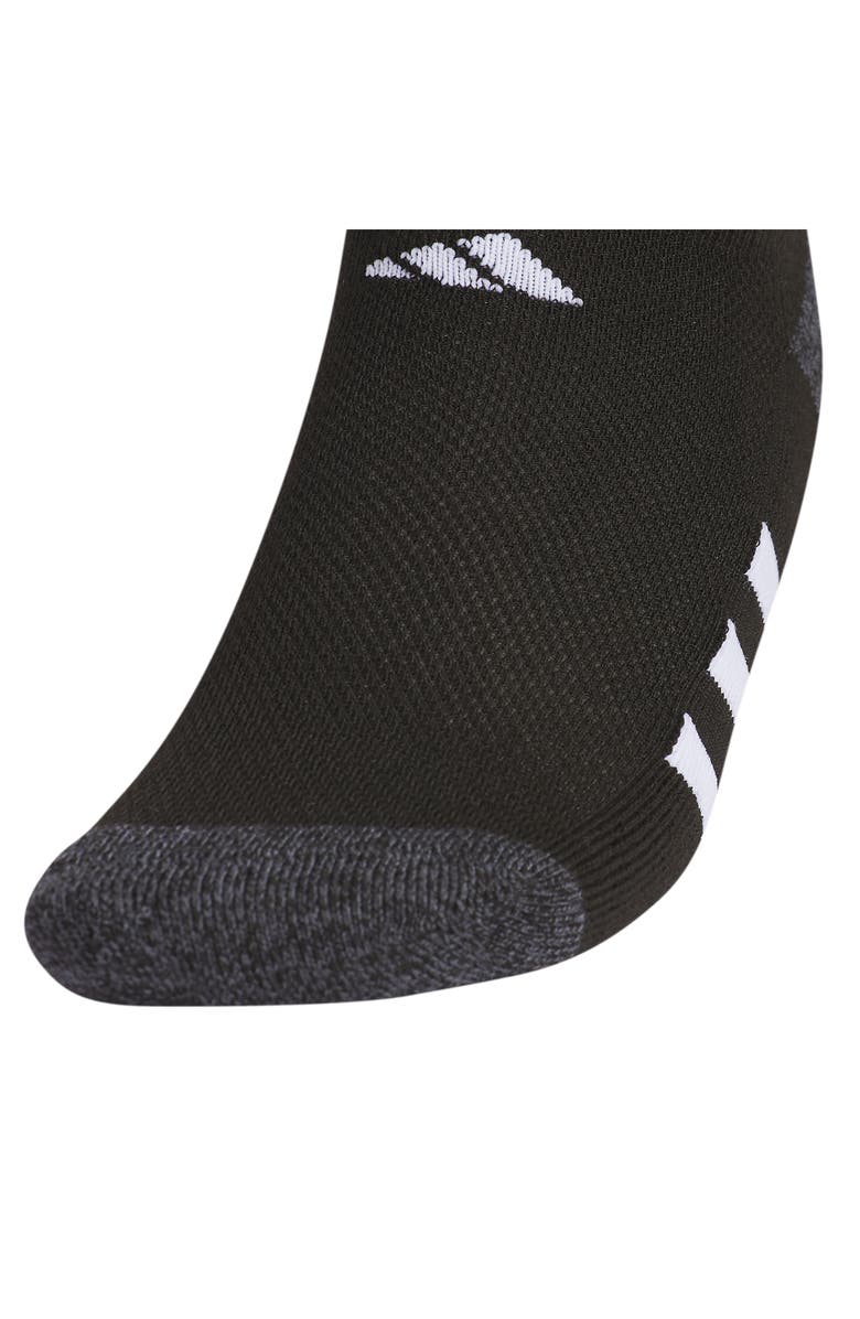 adidas Kids' Athletic Cushioned No Show Socks - Pack of 6, Alternate, color, Black/ Onix Grey/ White