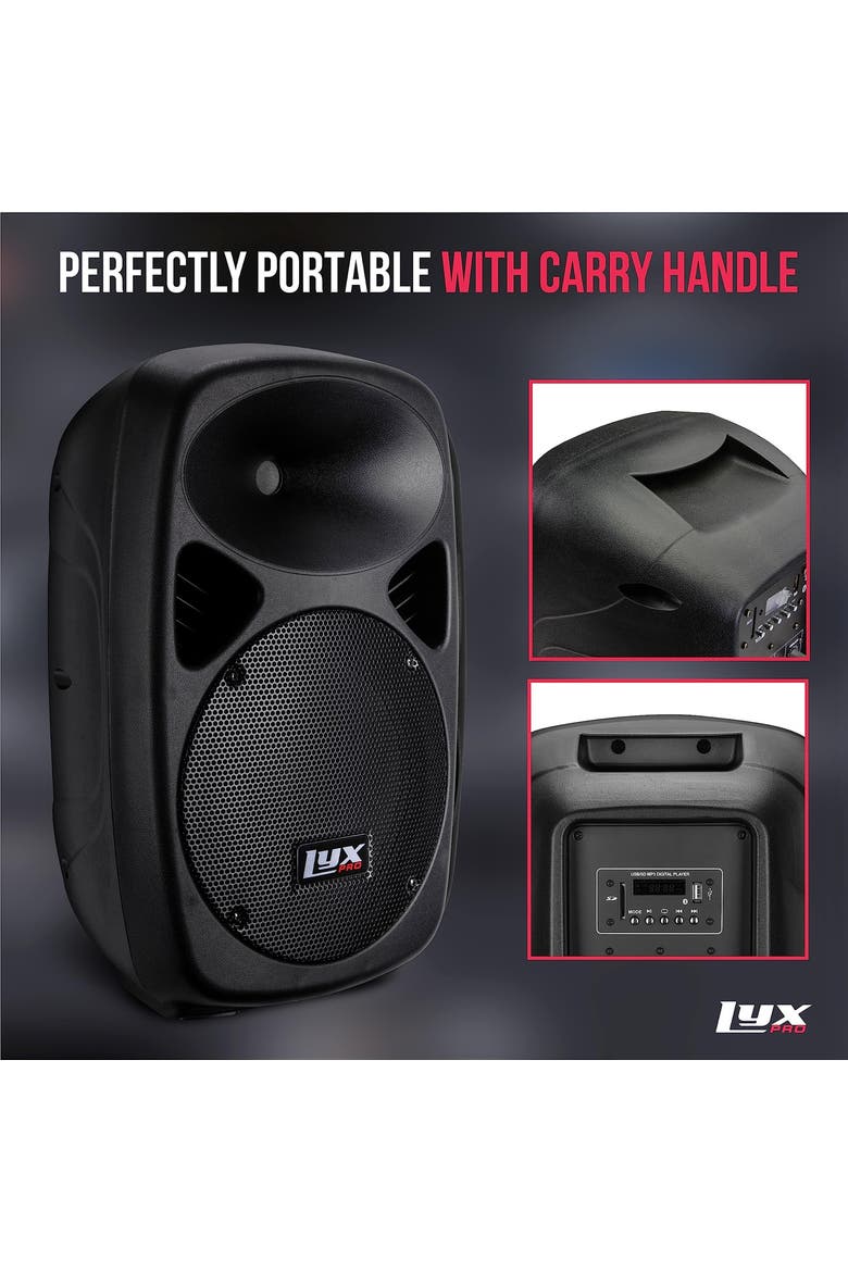 Portable PA Speaker Powered, PA System with Equalizer SD Slot & Built-in Bluetooth, Alternate, color, Black