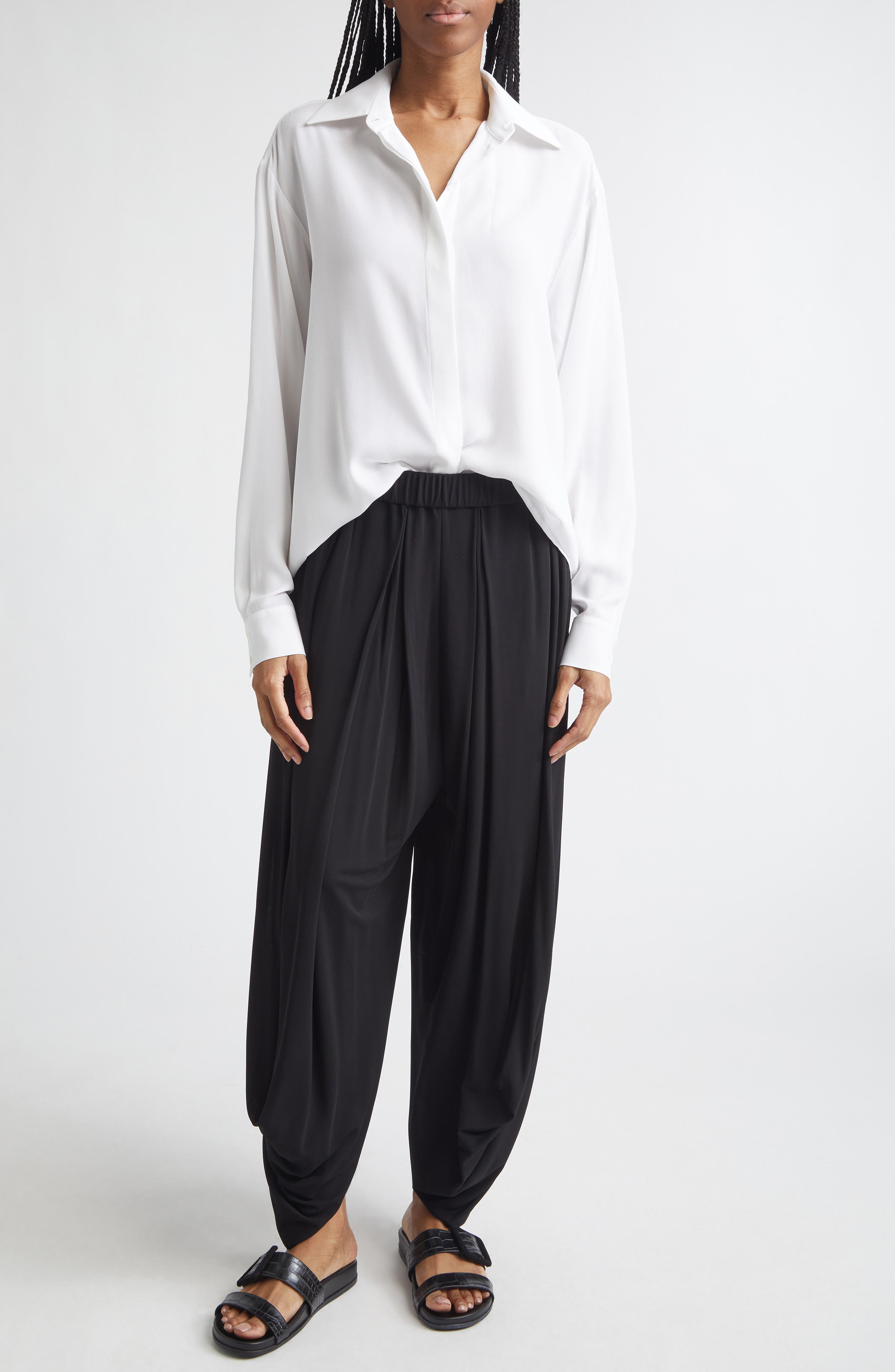 Silk Georgette Button-Up Shirt - image 2