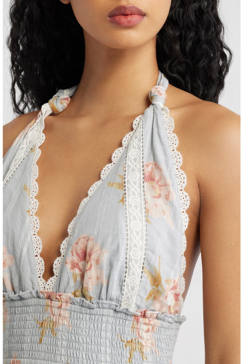 Kerch Layered Ruffle Halter Minidress, Alternate, color, RUSTIC SKY