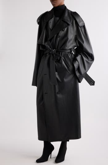 Balenciaga Double Belted Leather Trench Coat | Nordstrom Balenciaga Double Belted Leather Trench Coat | Nordstrom