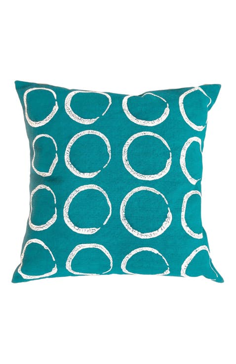 Sadza Circles Pillow Cover - Seychelles Teal 18'