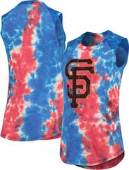 Majestic Threads Women's Majestic Threads Red/Blue San Francisco Giants Tie-Dye Tri-Blend Muscle Tank Top