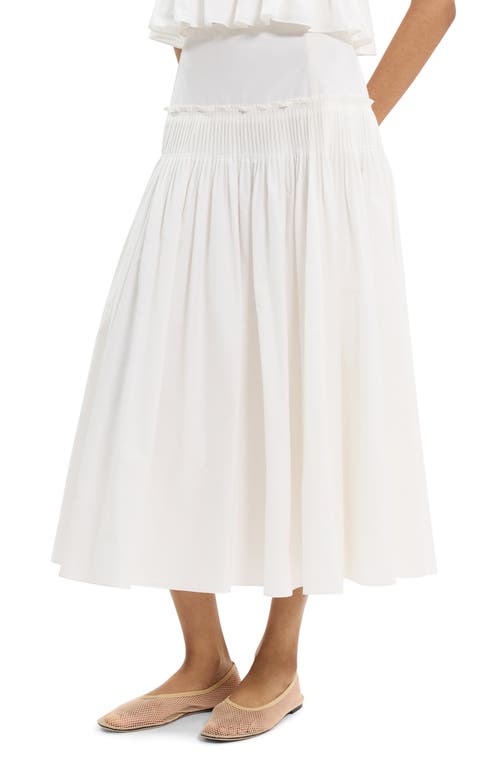 Theory Accordion Yoke Skirt In White