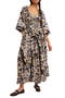 Printed Smocked Waist Maxi Dress