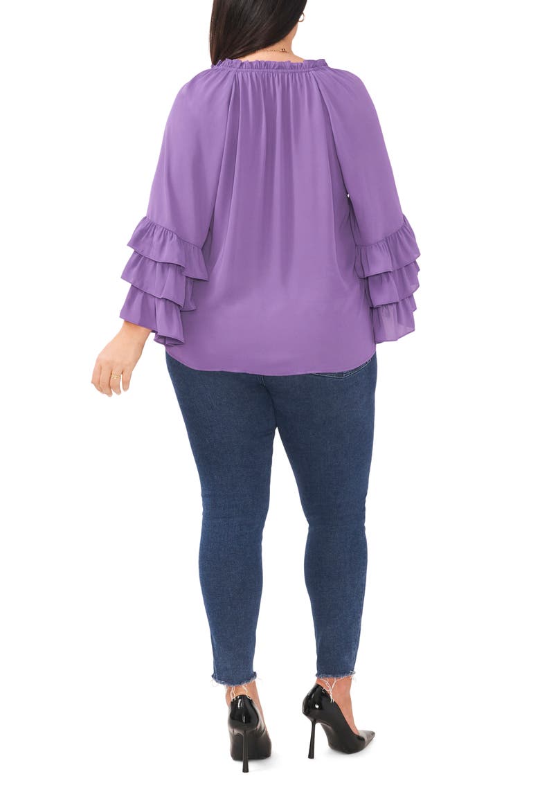 Ruffle Sleeve Blouse, Alternate, color, 577 TWILIGHT PURPLE