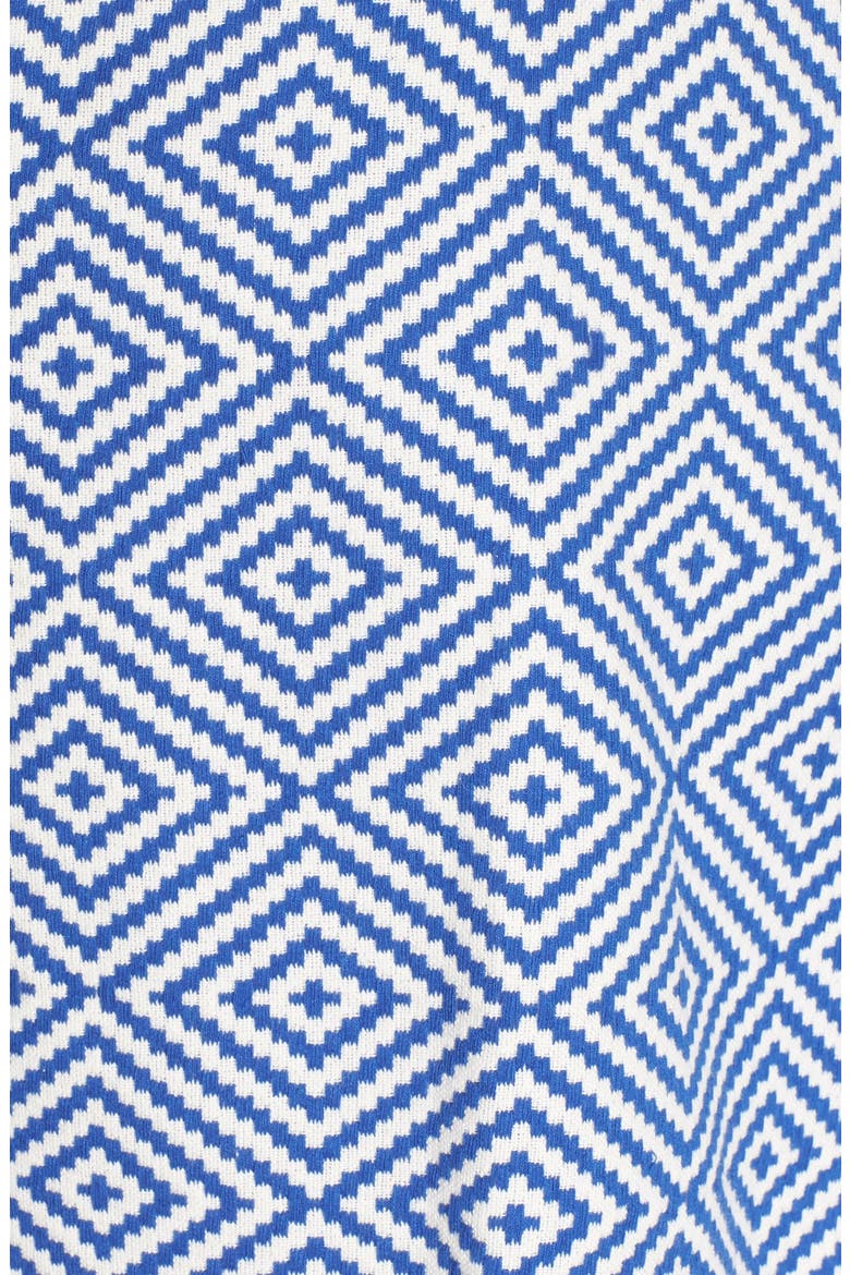 Piece & Co. and Alice + Olivia 'Vernon' Jacquard Flared Skirt, Alternate, color, BLUE/ WHITE