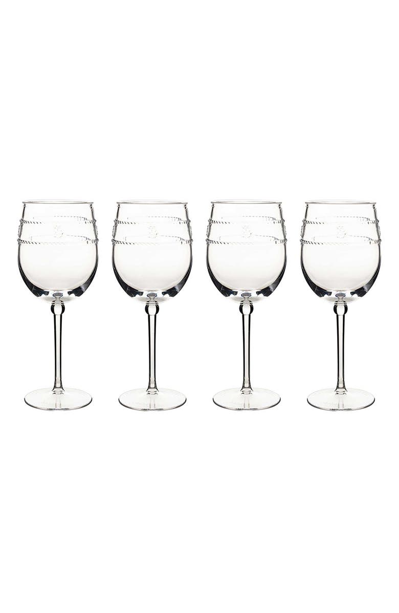 Juliska Isabella Set of 4 Acrylic Wine Glasses, Main, color, Clear
