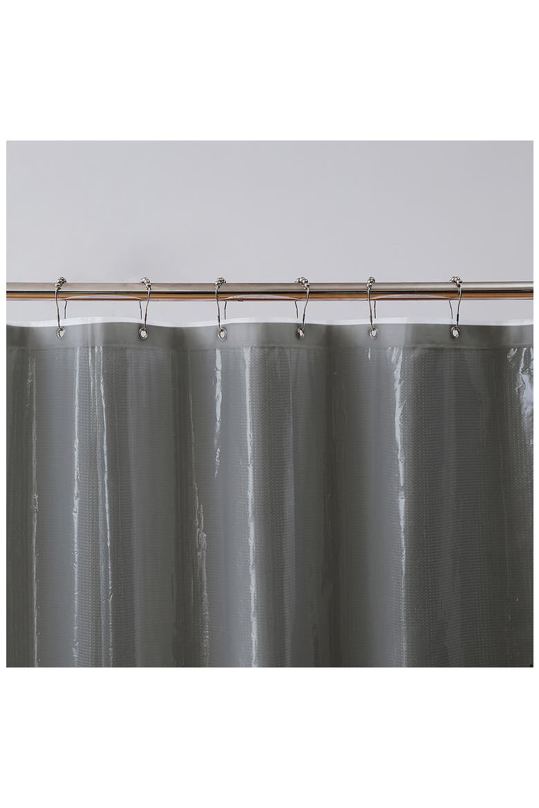 Textured Shower Curtain, Alternate, color, SILVER