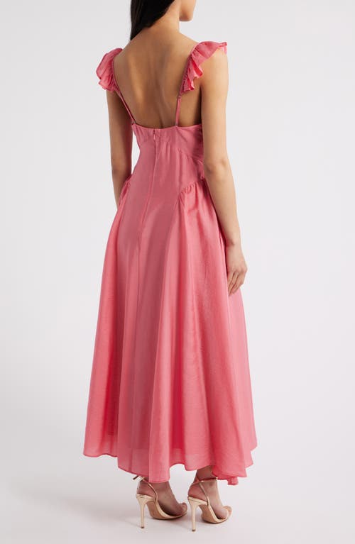 Chelsea28 Flutter Sleeve Maxi Dress In Pink Rapture