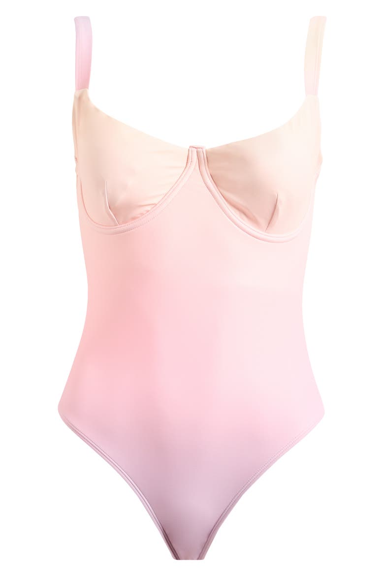 Sunset Underwire One-Piece Swimsuit, Alternate, color, SUNSET GRADIENT004