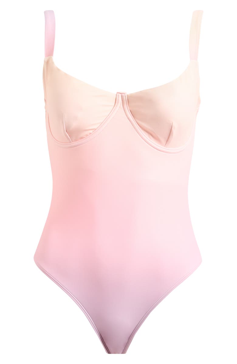 Good American Sunset Underwire One-Piece Swimsuit, Alternate, color, Sunset Gradient004
