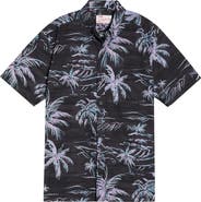 Kahala He'e Nalu Print Short Sleeve Cotton Button-Down Shirt