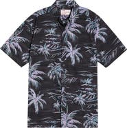 Kahala He'e Nalu Print Short Sleeve Cotton Button-Down Shirt