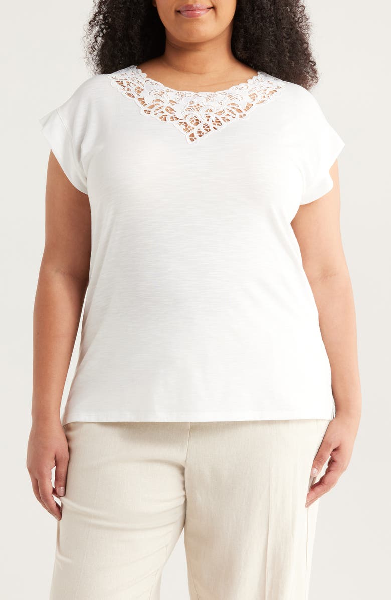 Jones New York Lace Detail Top, Main, color, 