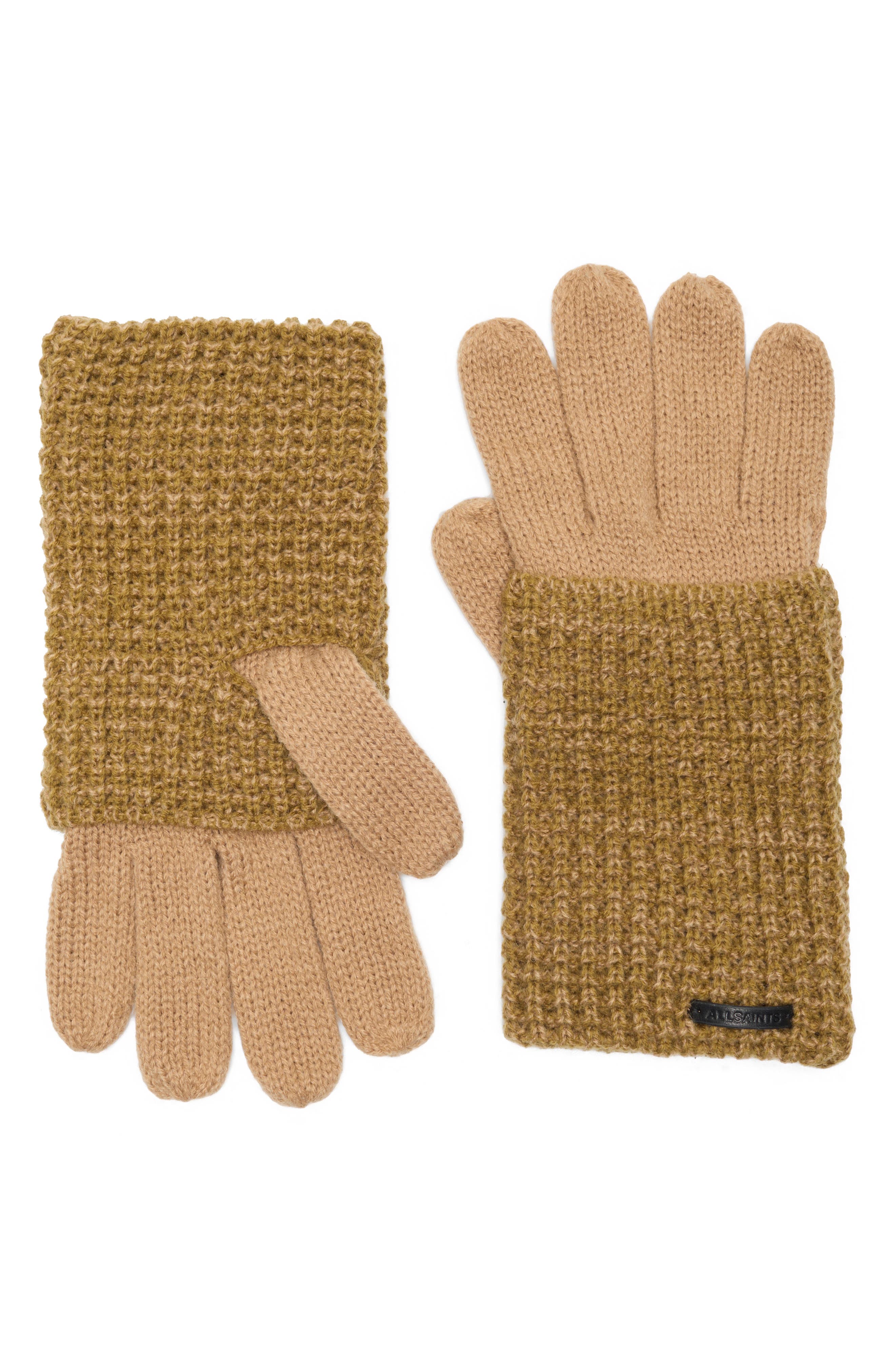 AllSaints Angled Stitch Marled Gloves