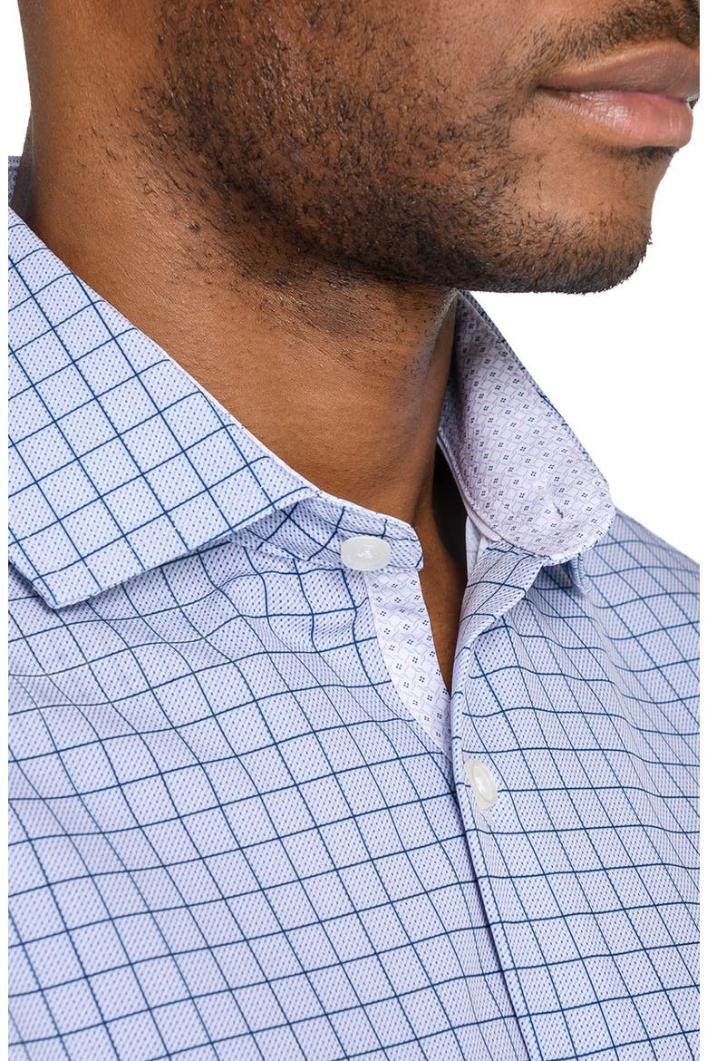 Regular Fit Blue Check Performance Dress Shirt, Alternate, color, WHITE/ BLUE
